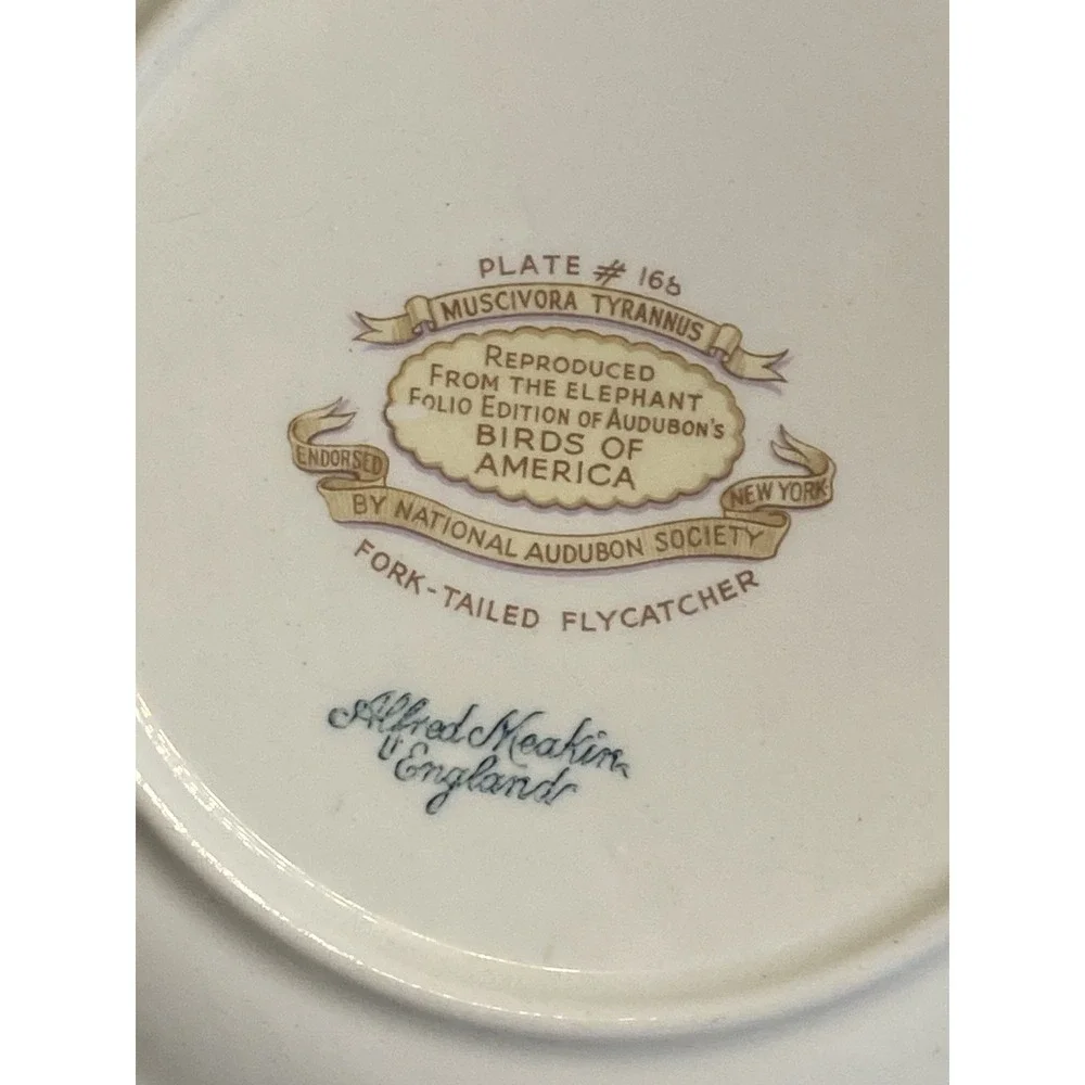 Alfred Meakin Fork-tailed Flycatcher Birds of America Porcelain Collector Plate